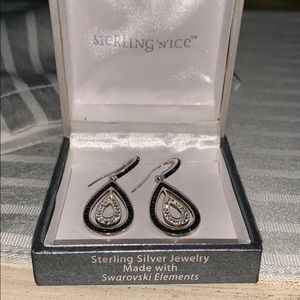 Gently used sterling silver and Swarovski earrings